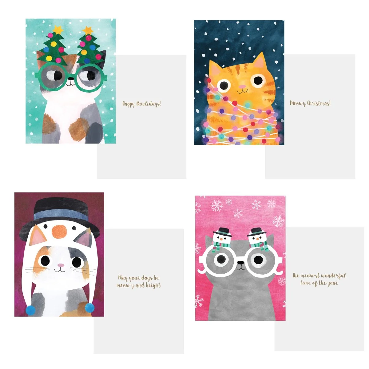Funny Cats Holiday Keepsake Boxed Cards - Image 2