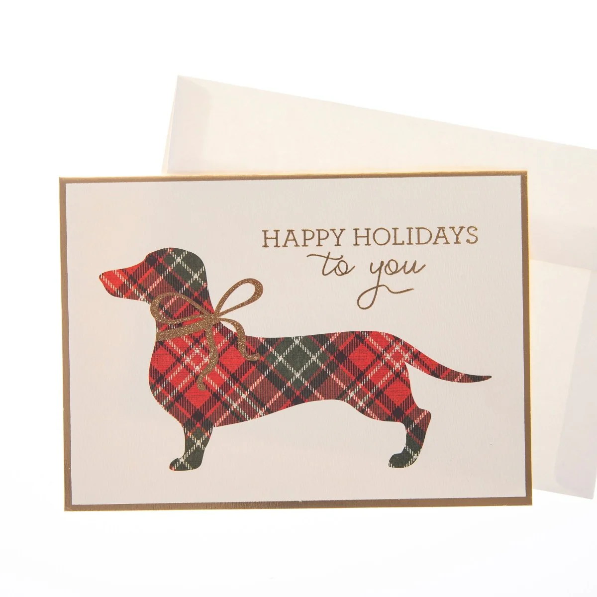 Plaid dachshund Holiday Boxed Cards - Image 3