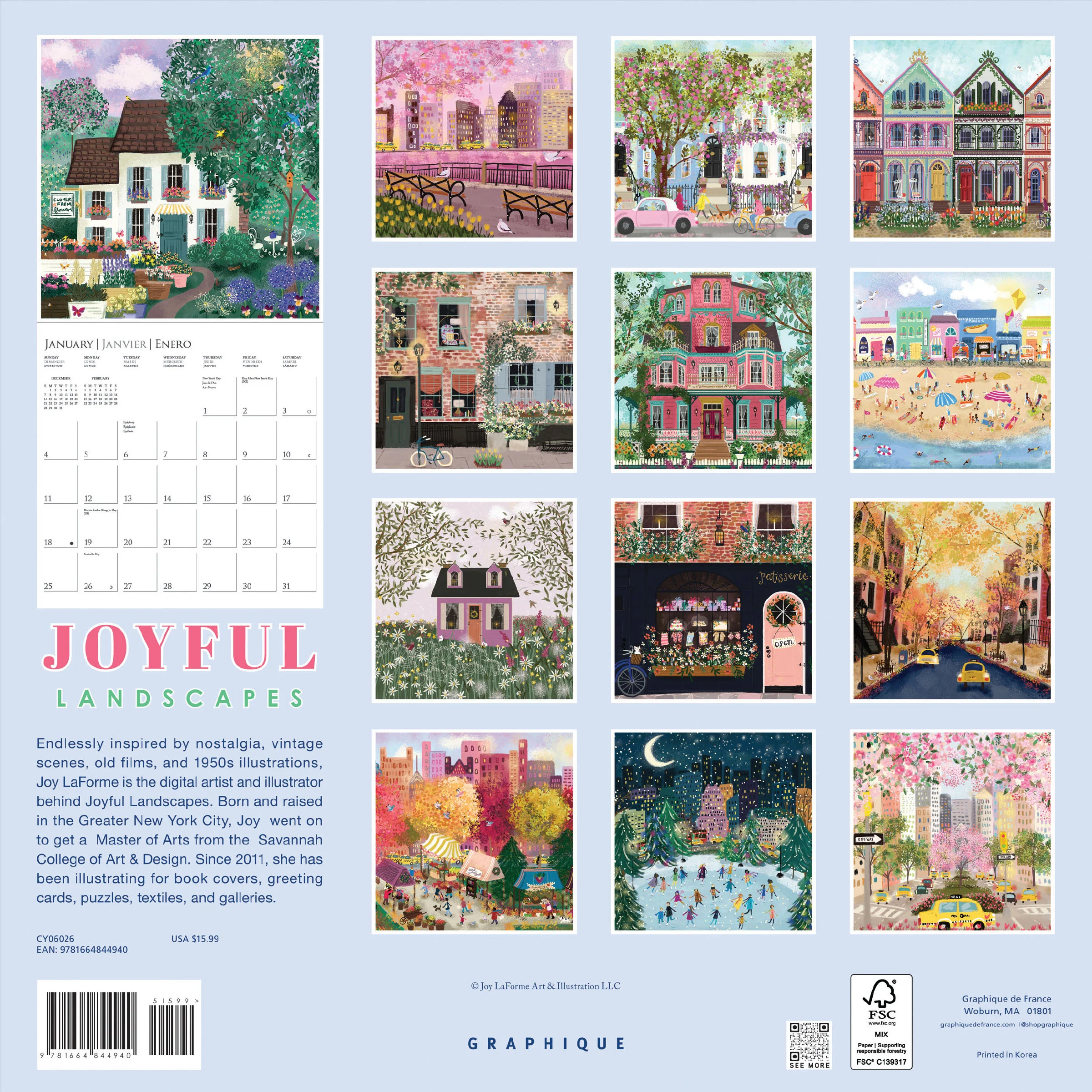 Joyful Landscapes Wall Calendar - Image 4