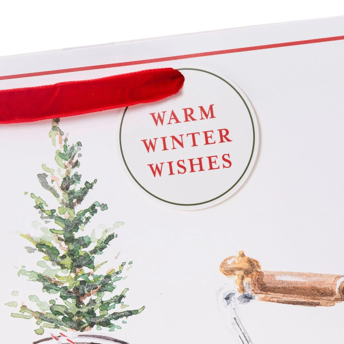 Watercolor Bike Holiday Large Gift Bag - Image 4