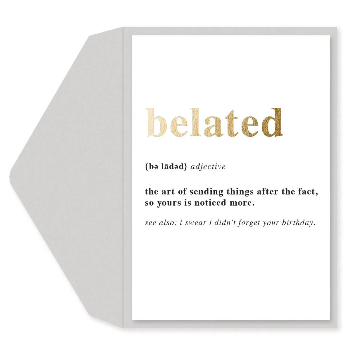 Belated Definition Birthday Card