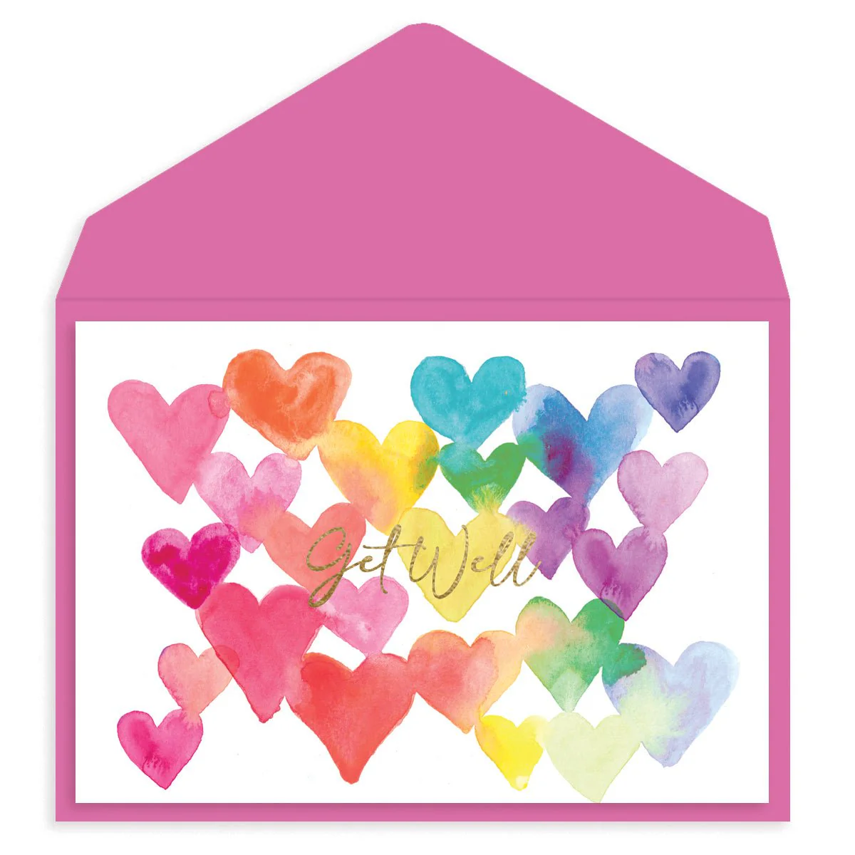 Rainbow Hearts Get Well Card