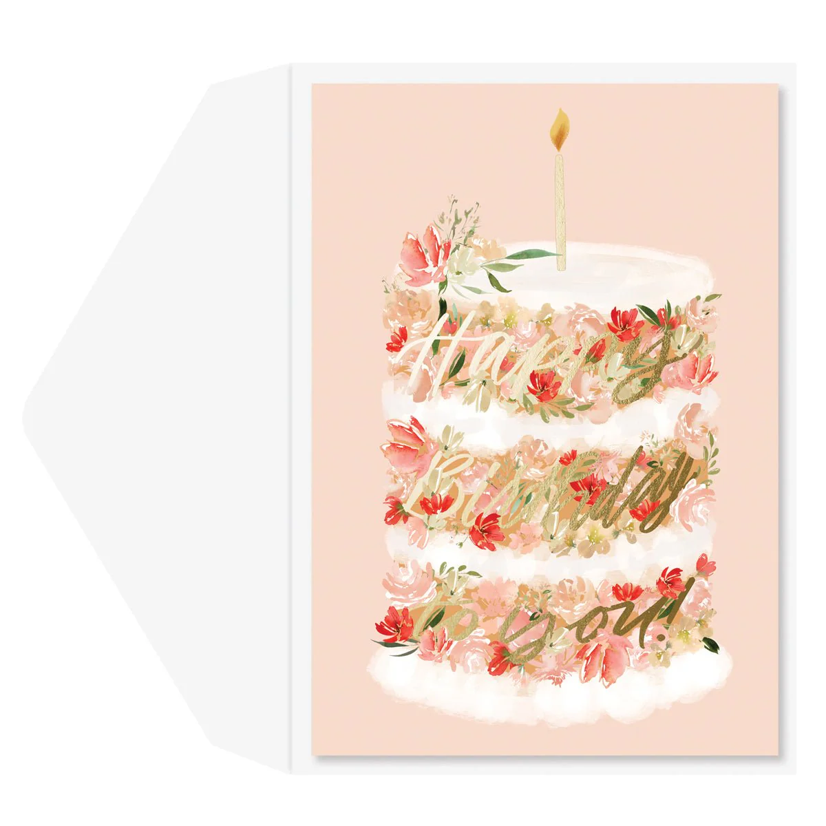 Floral Cake Birthday Card