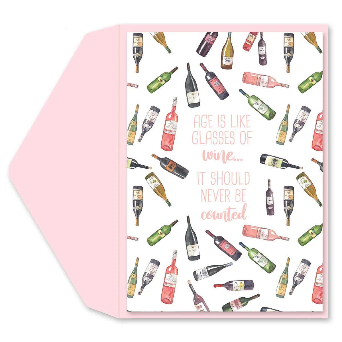 Wine Bottles Greeting Card