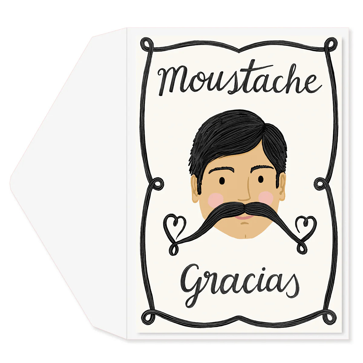 Moustache Gracias Thank You Card