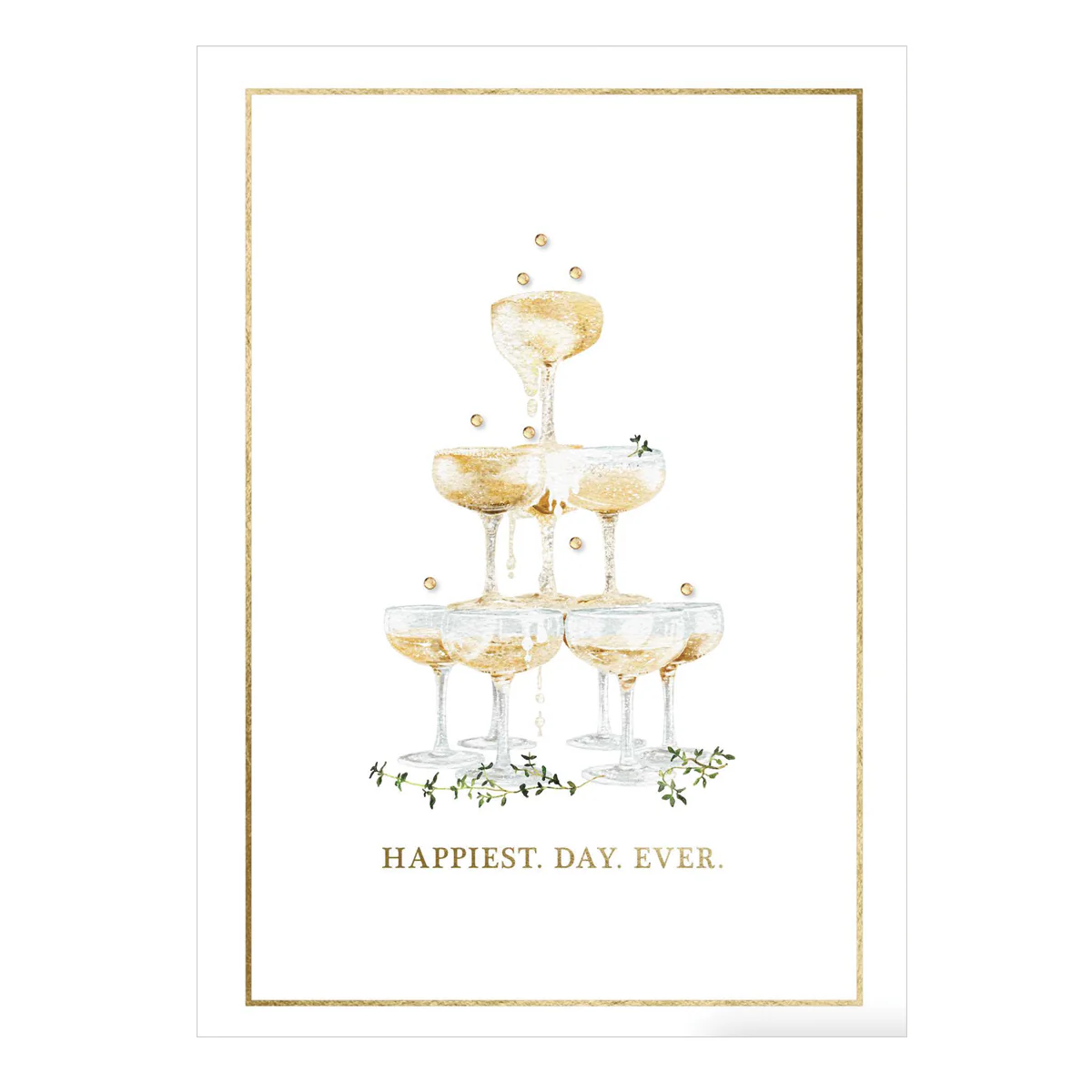 Champagne Wedding Handmade Card