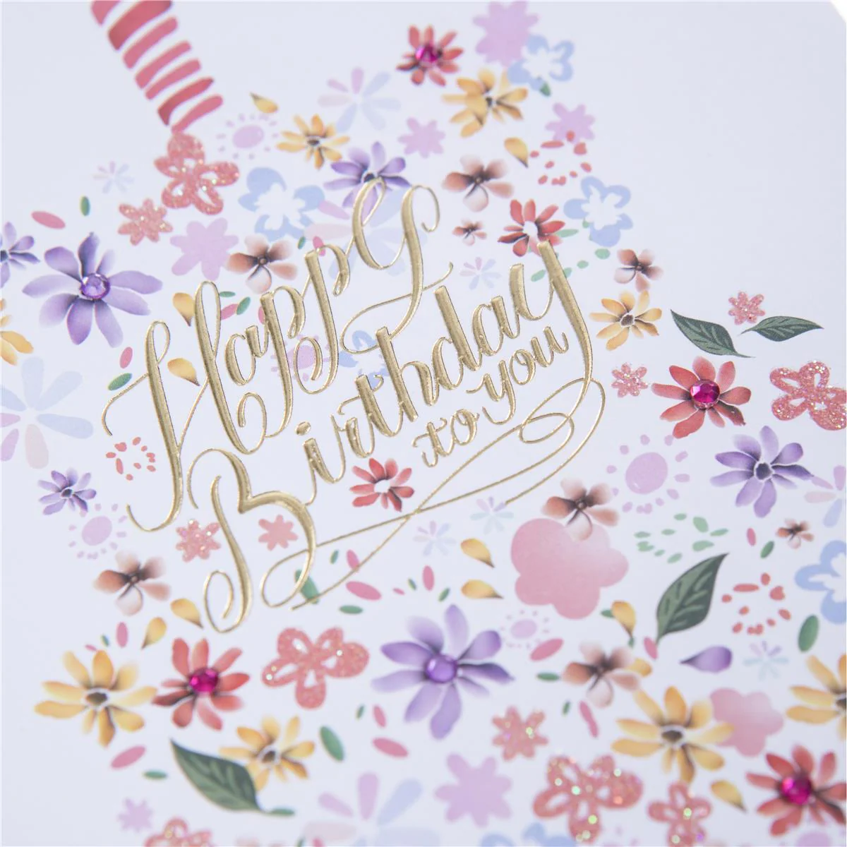 Floral Cake Birthday Handmade Card - Image 3