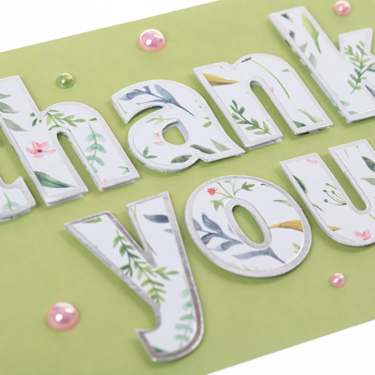 Floral Thank You Thank You Handmade Card - Image 3