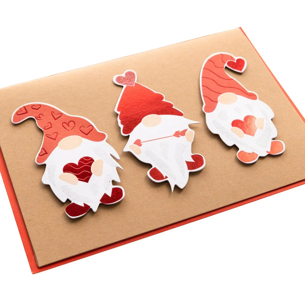 Kraft Gnomes Love Handmade Card - Image 5