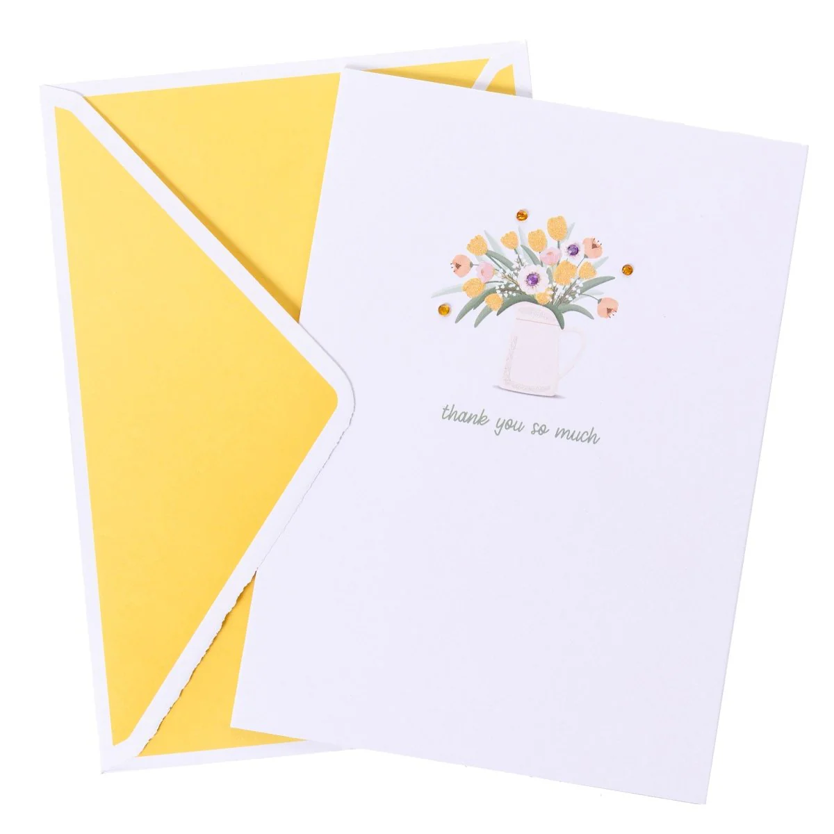 Spring Flowers Thank You Handmade Card