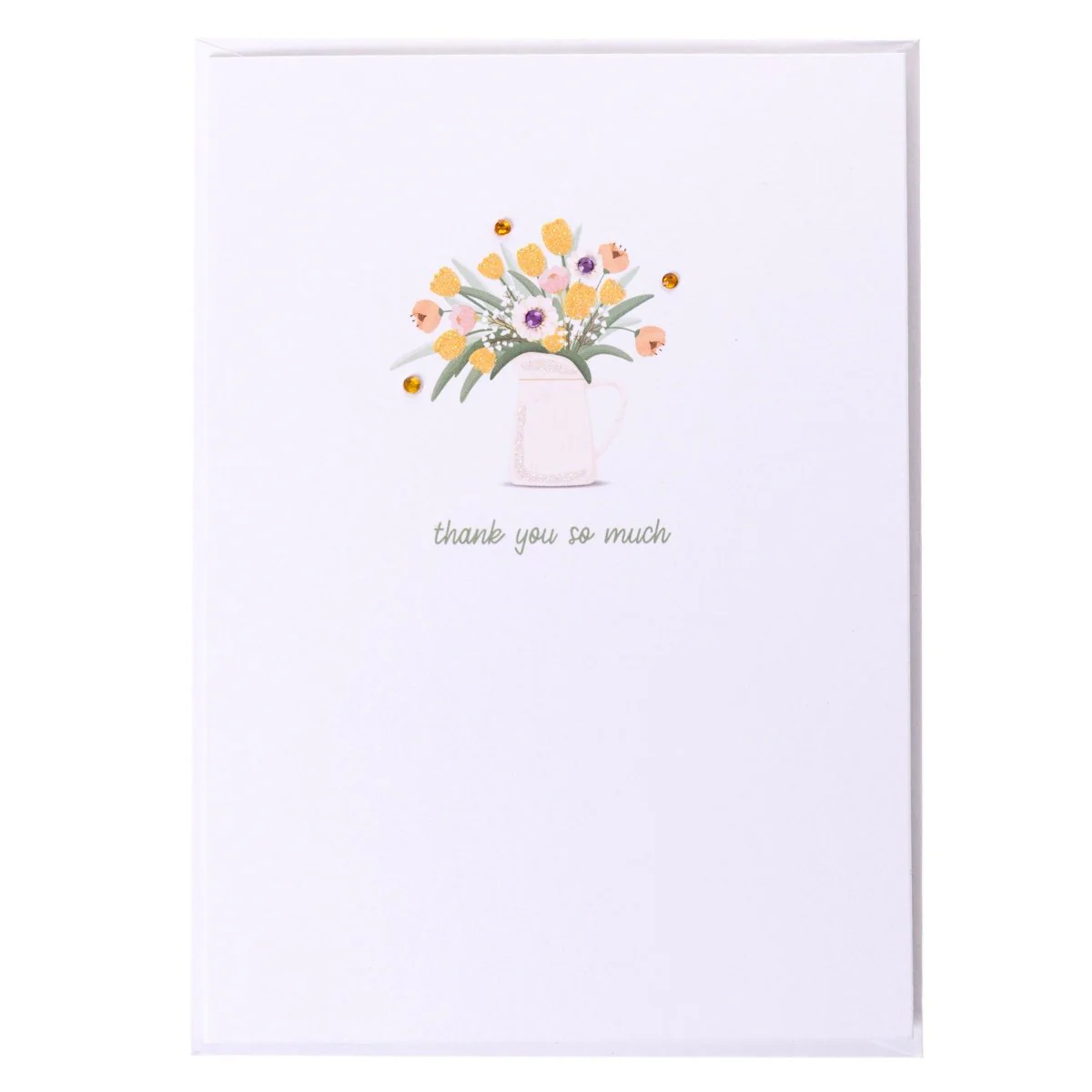 Spring Flowers Thank You Handmade Card - Image 3