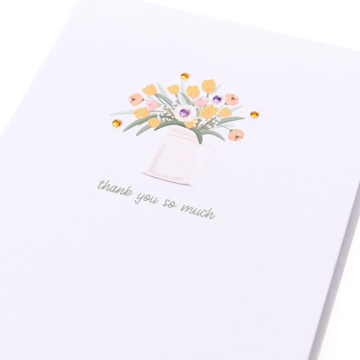 Spring Flowers Thank You Handmade Card - Image 4
