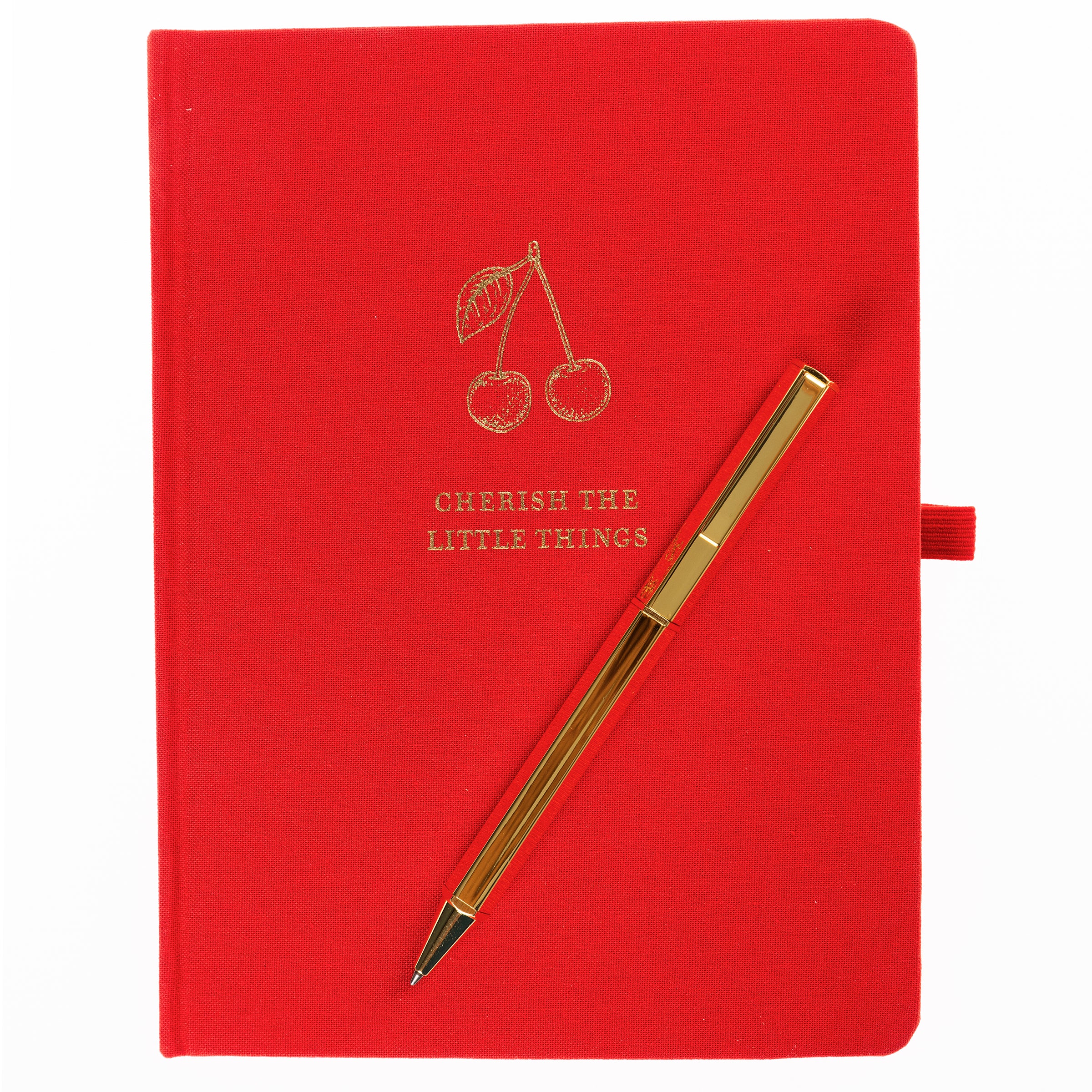 La Petite Presse Cherry Fabric-Bound Journal with Pen - Image 3