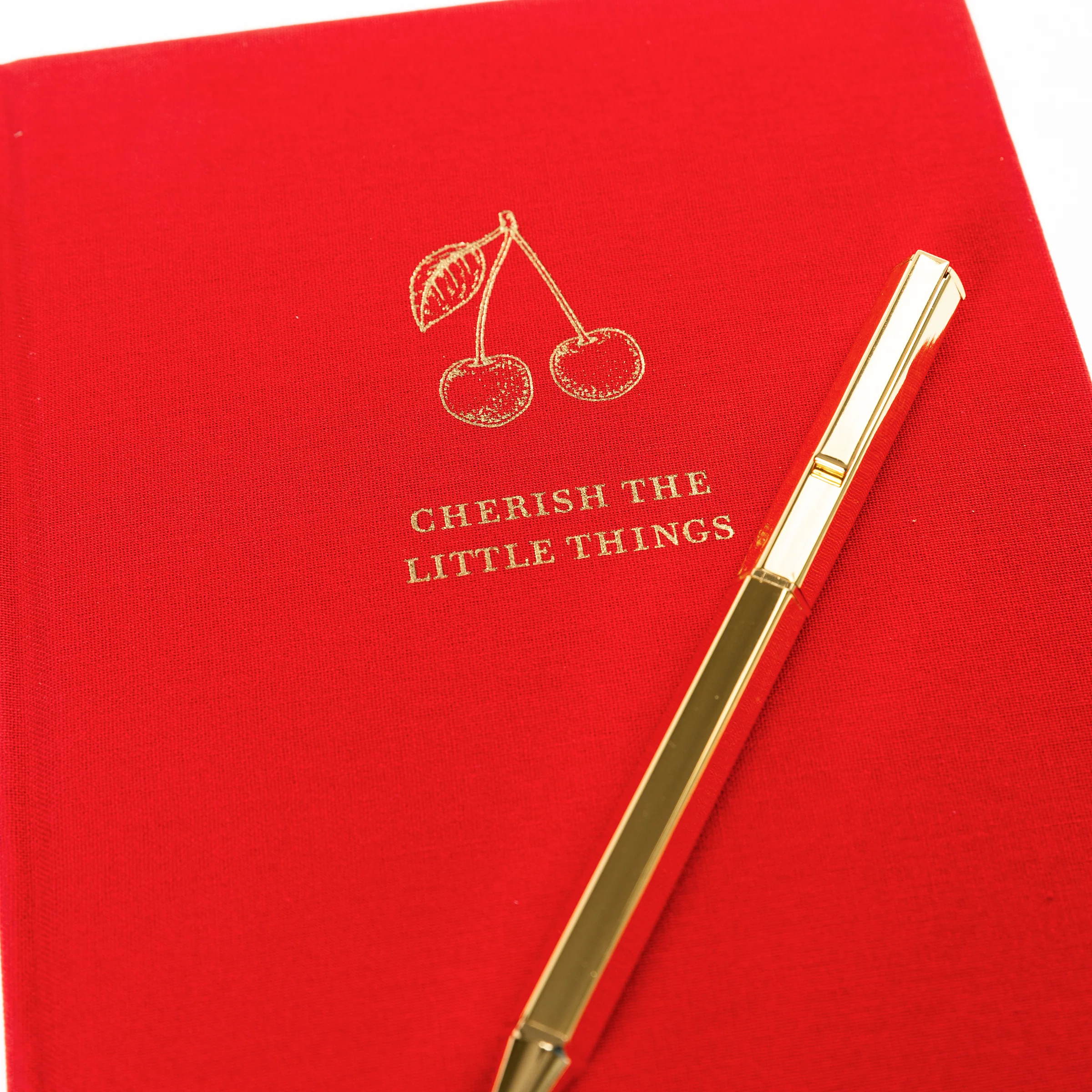 La Petite Presse Cherry Fabric-Bound Journal with Pen - Image 6