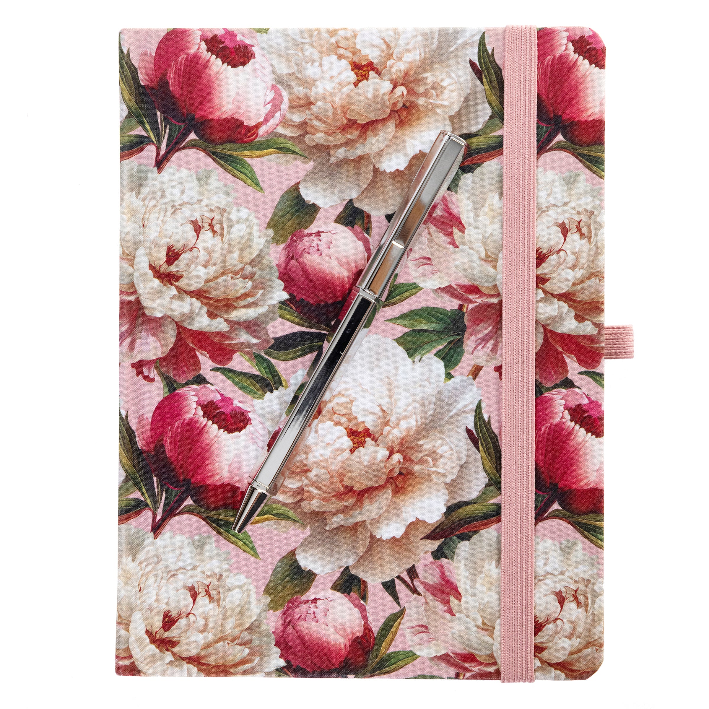 La Petite Presse Pivoine Fabric-Bound Journal with Pen - Image 3