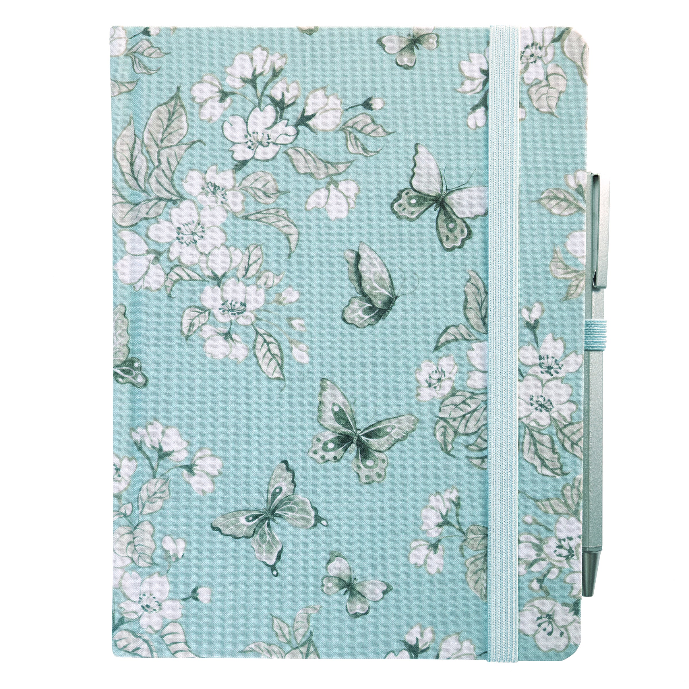 La Petite Presse Butterfly Fabric-Bound Journal with Pen