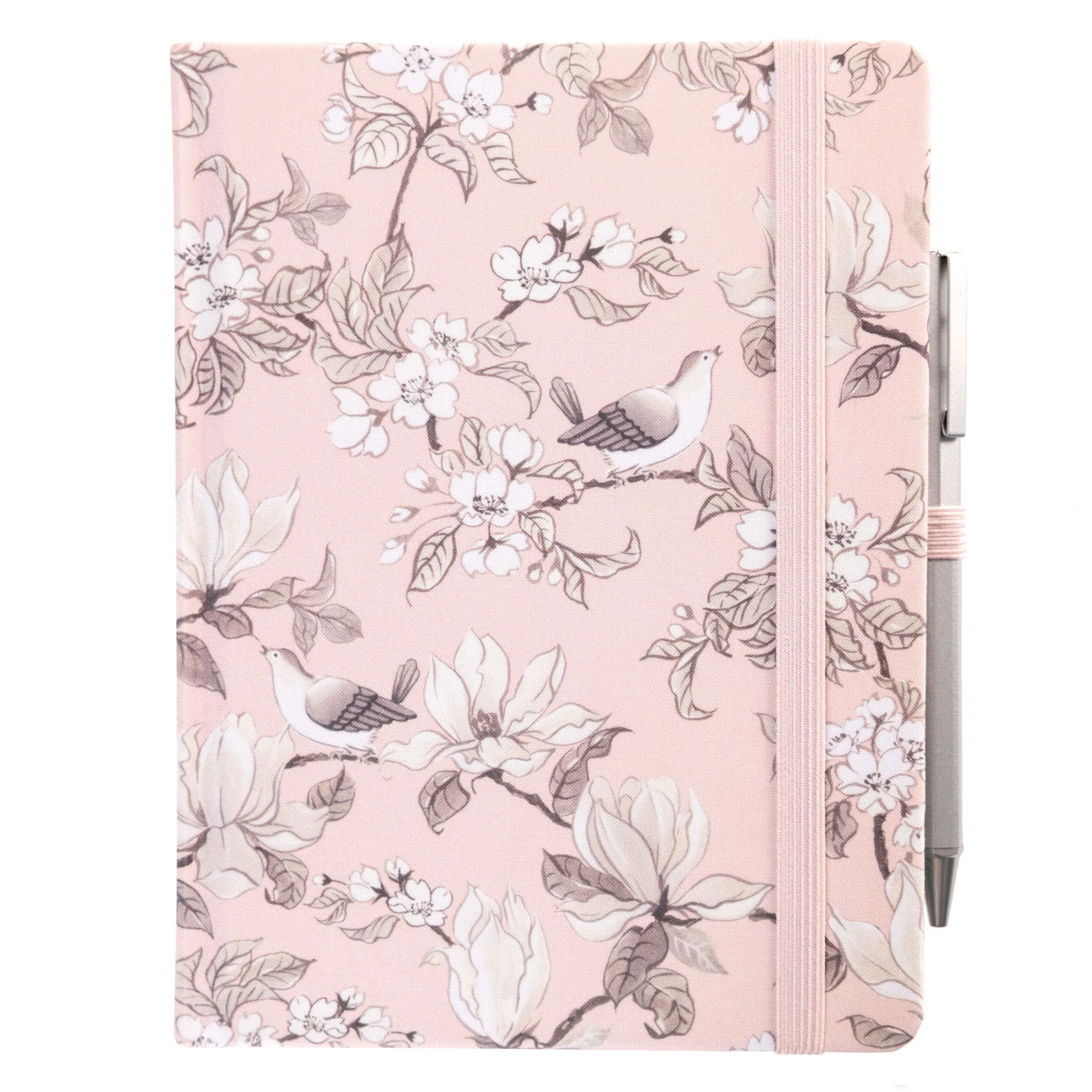 La Petite Presse Birds Fabric-Bound Journal with Pen