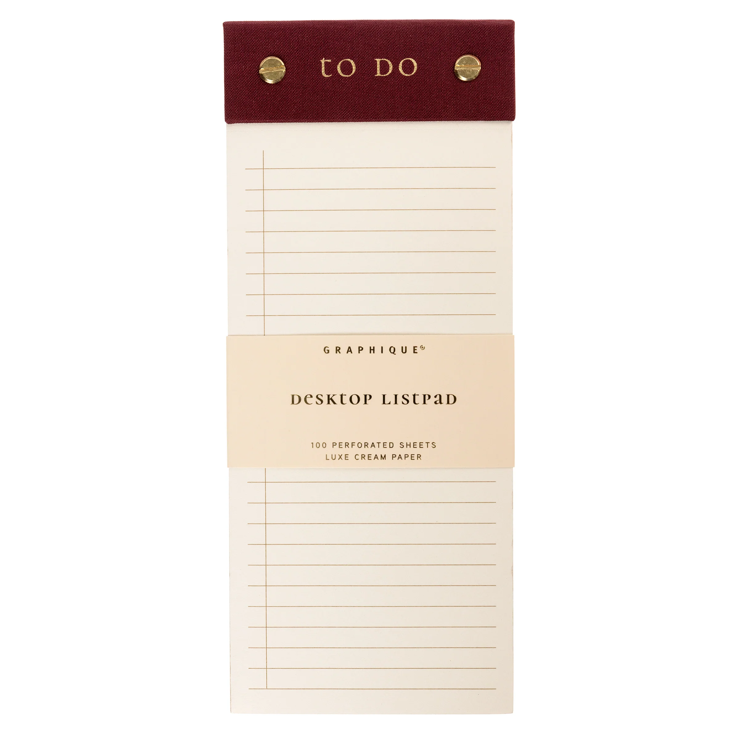 Burgundy Fabric-Bound Desktop Notepad - Image 4