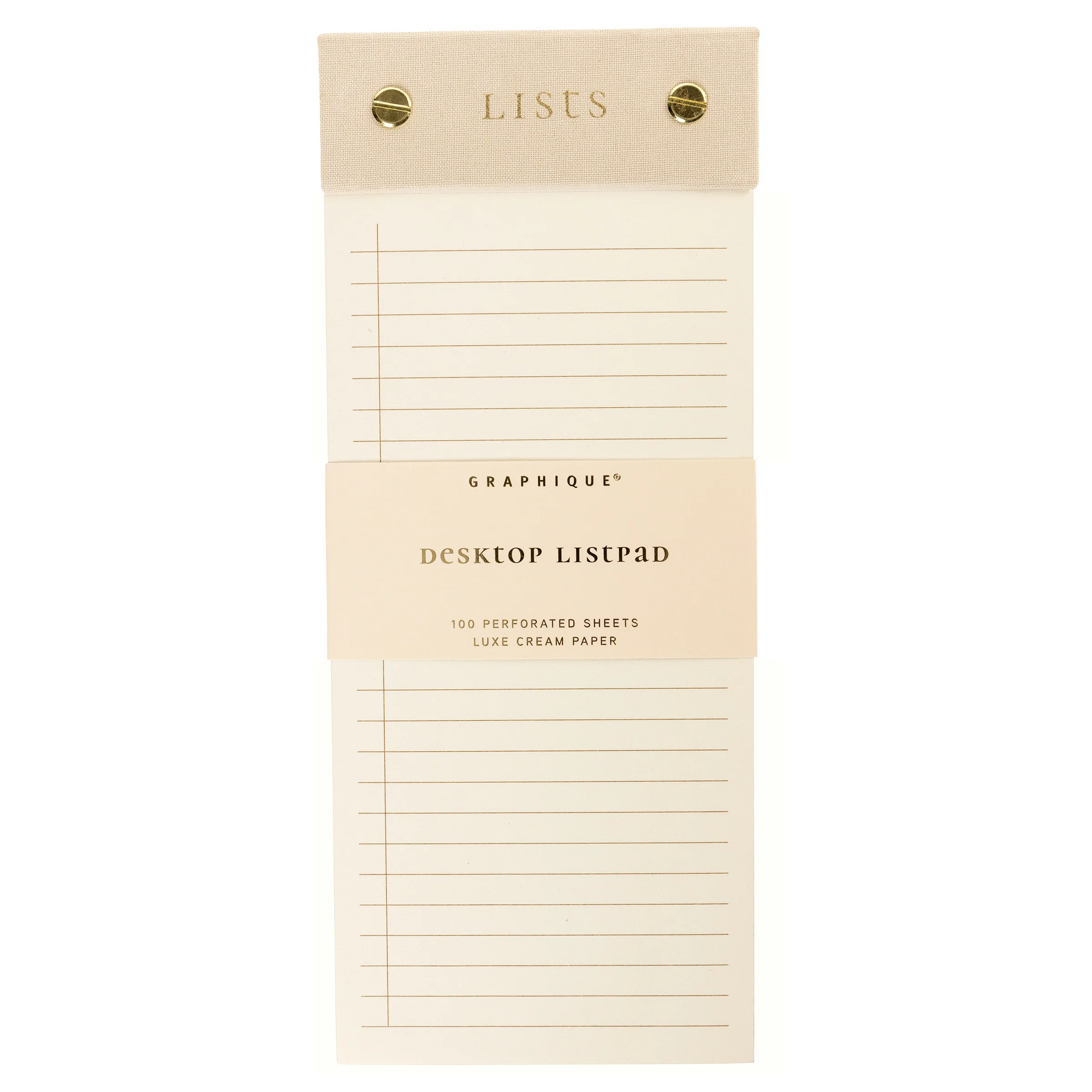 Taupe Fabric-Bound Desktop Notepad - Image 4