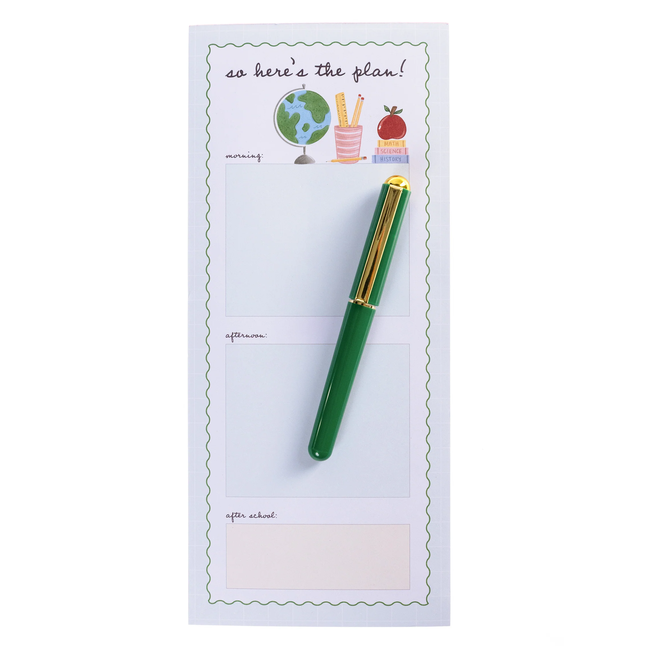 Classroom Icons Magnetic Notepad with Pen