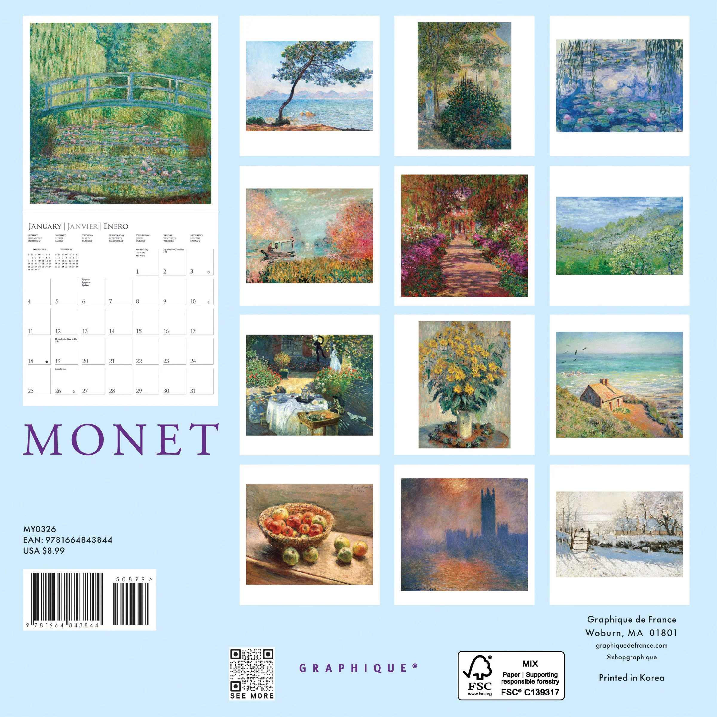 Monet Mini Calendar - Image 4