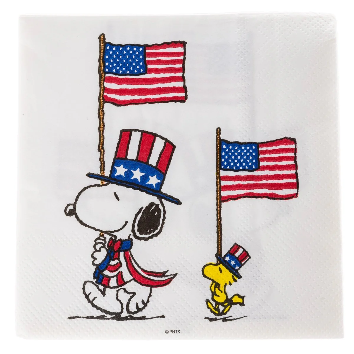 Snoopy & Woodstock With Flags Cocktail Napkins - Image 2