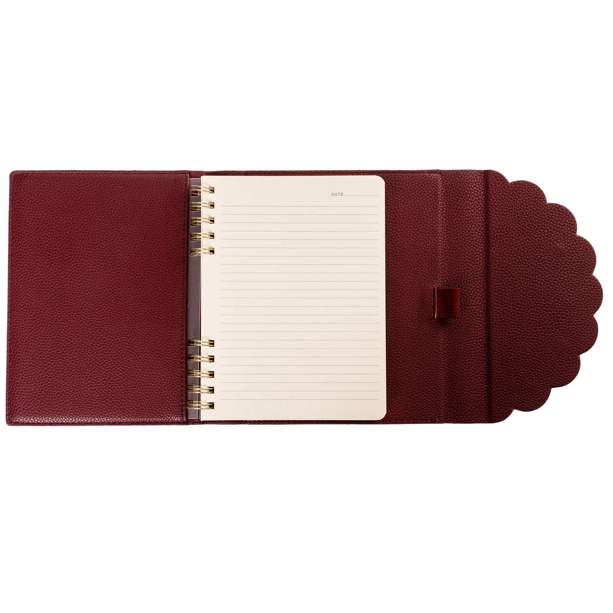 Burgundy Vegan Leather Wrap Journal - Image 2