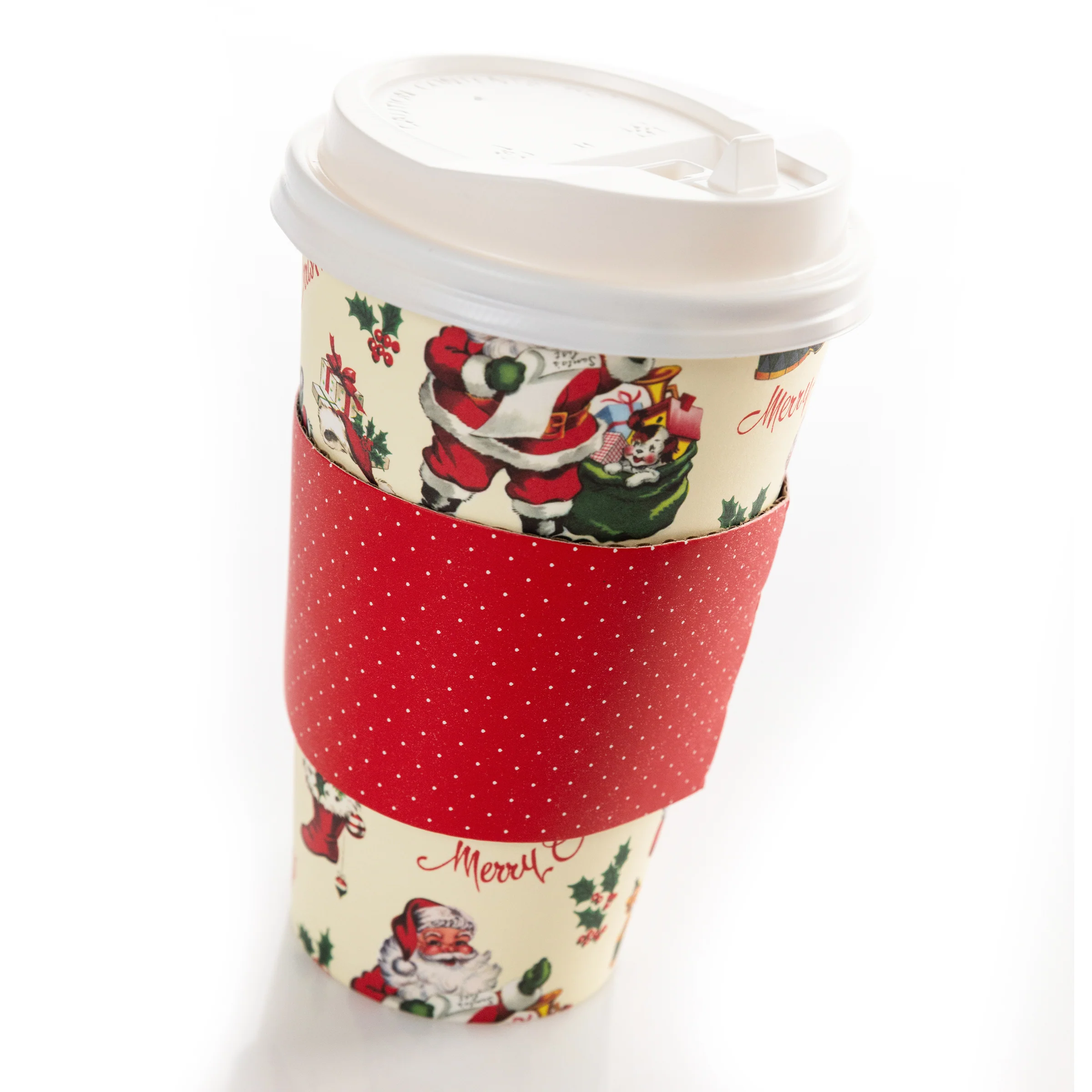 Santa Pattern Holiday Disposable Cups - Image 3