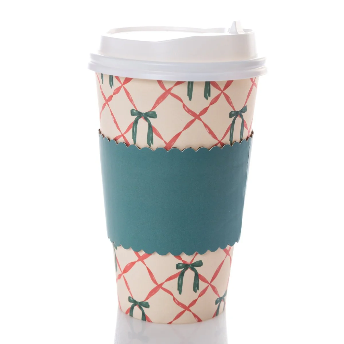 Green Bows Holiday Disposable Cups