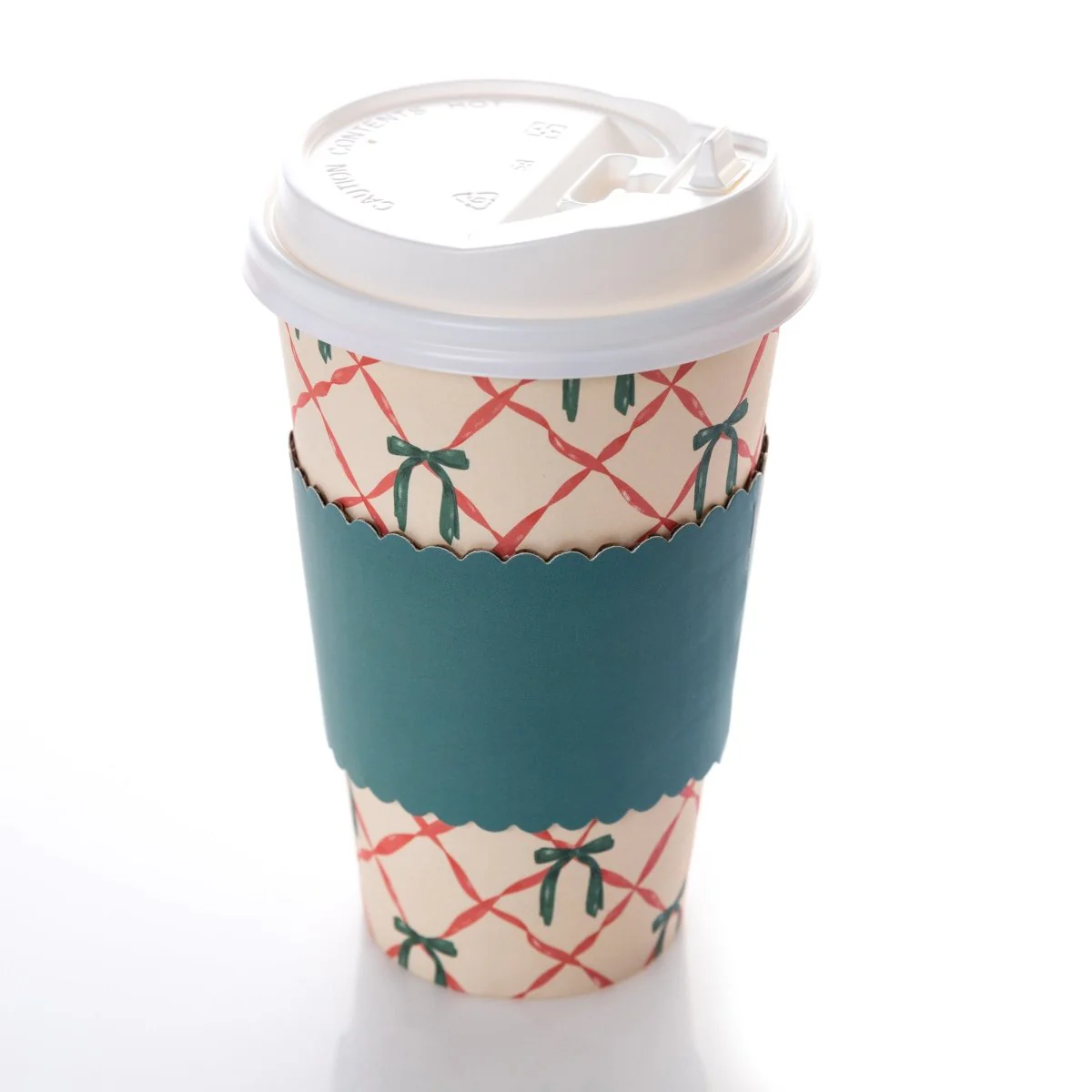 Green Bows Holiday Disposable Cups - Image 3