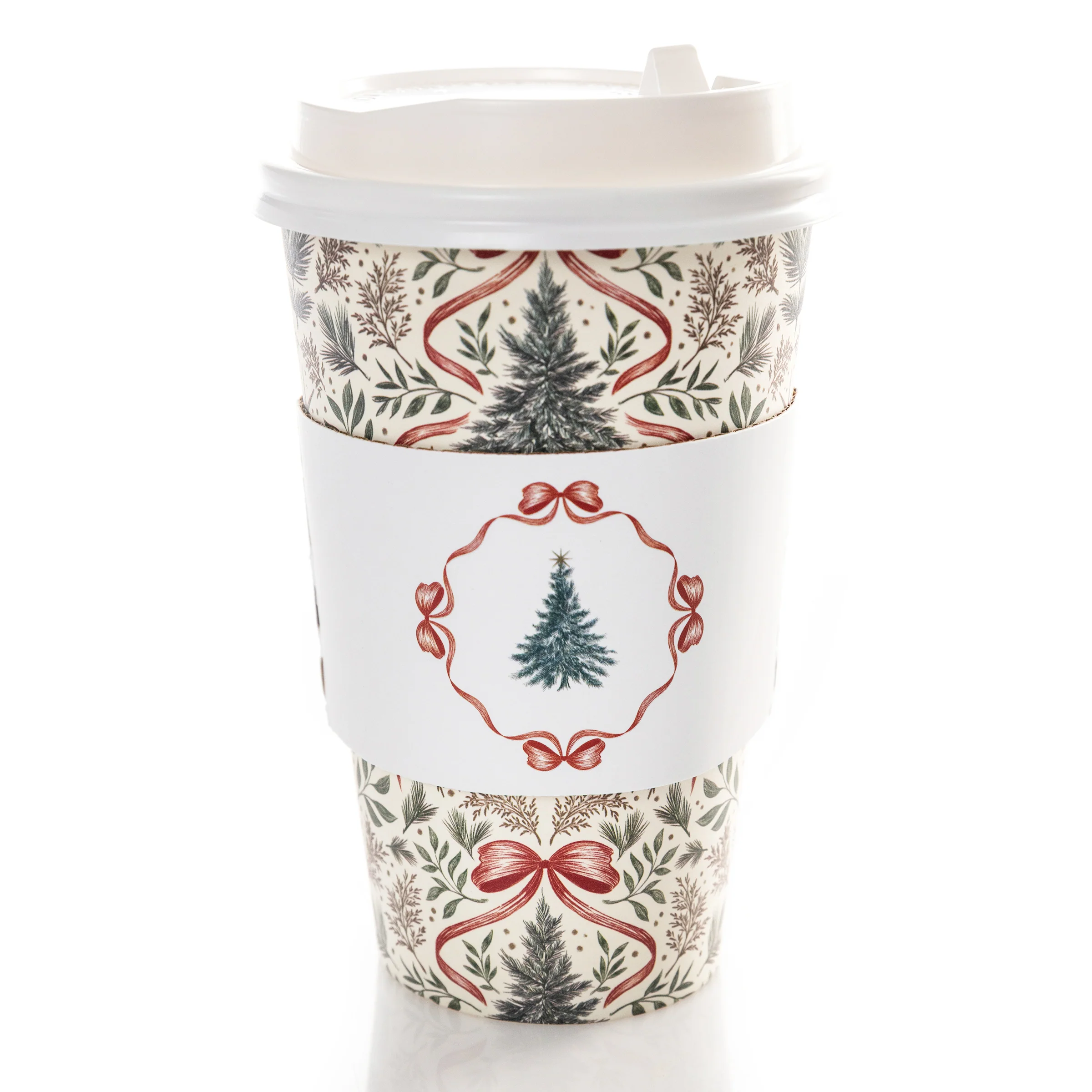Bow Trees Holiday Disposable Cups
