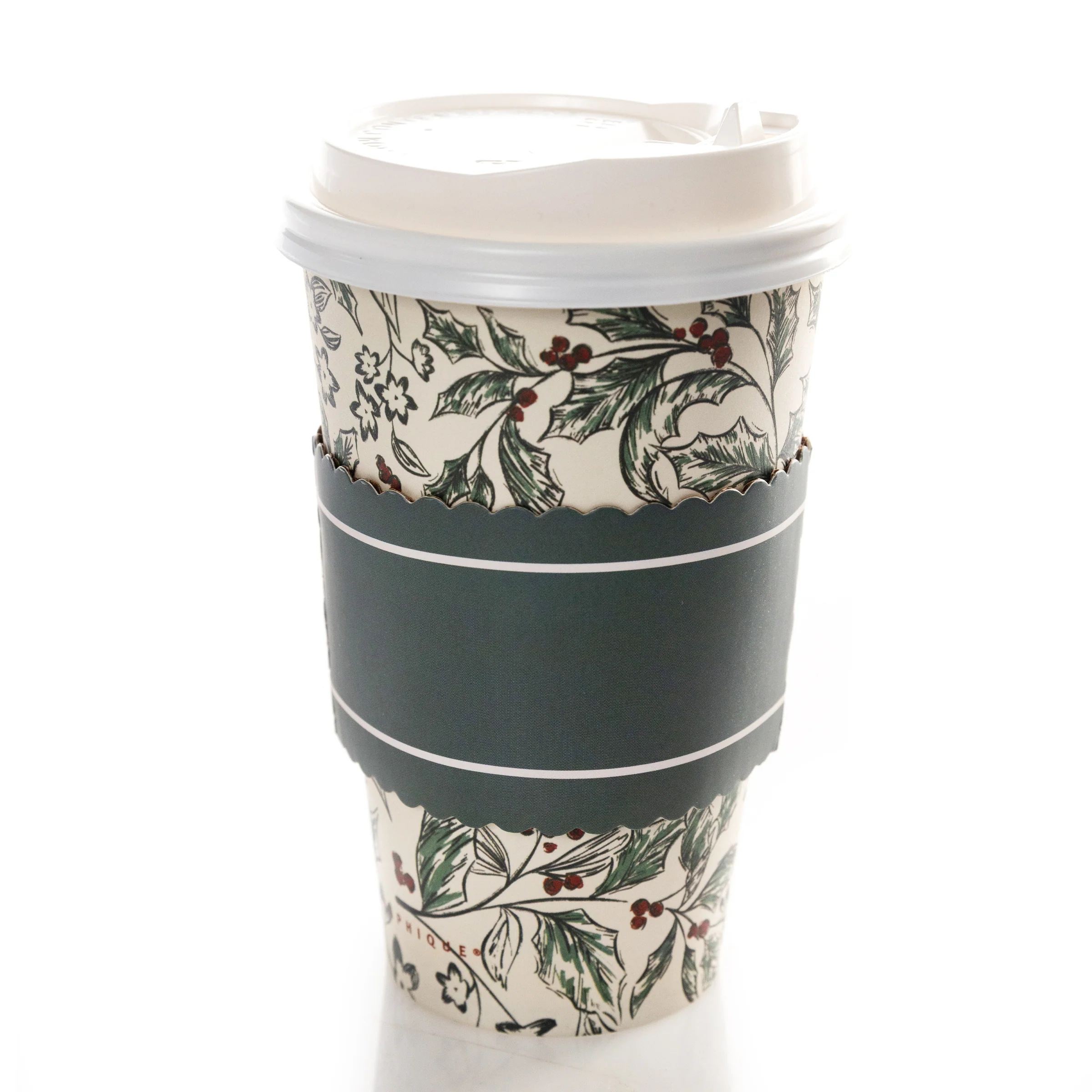 Greenery Pattern Holiday Disposable Cups