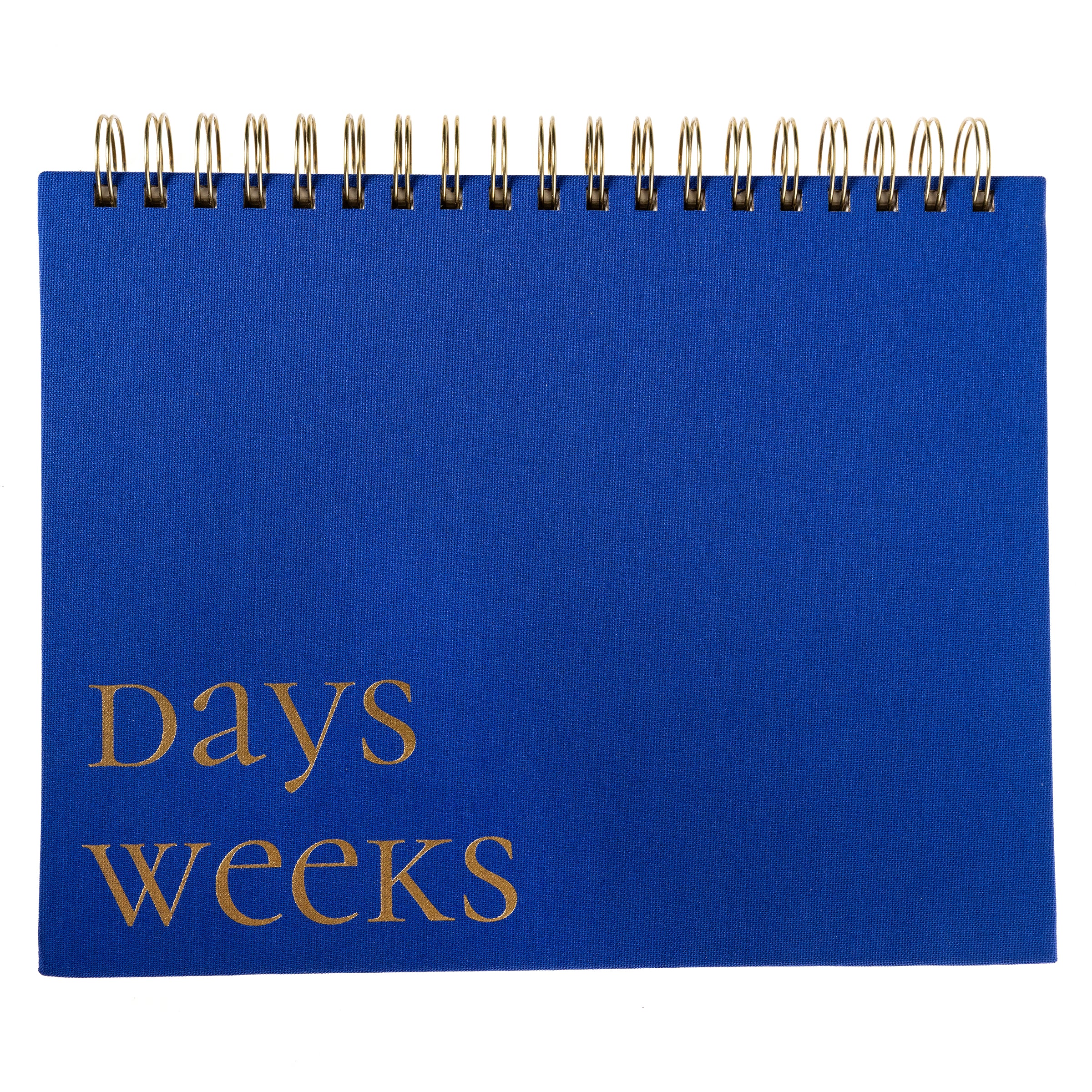 Cobalt Blue Fabric-Bound Weekly Desk Pad