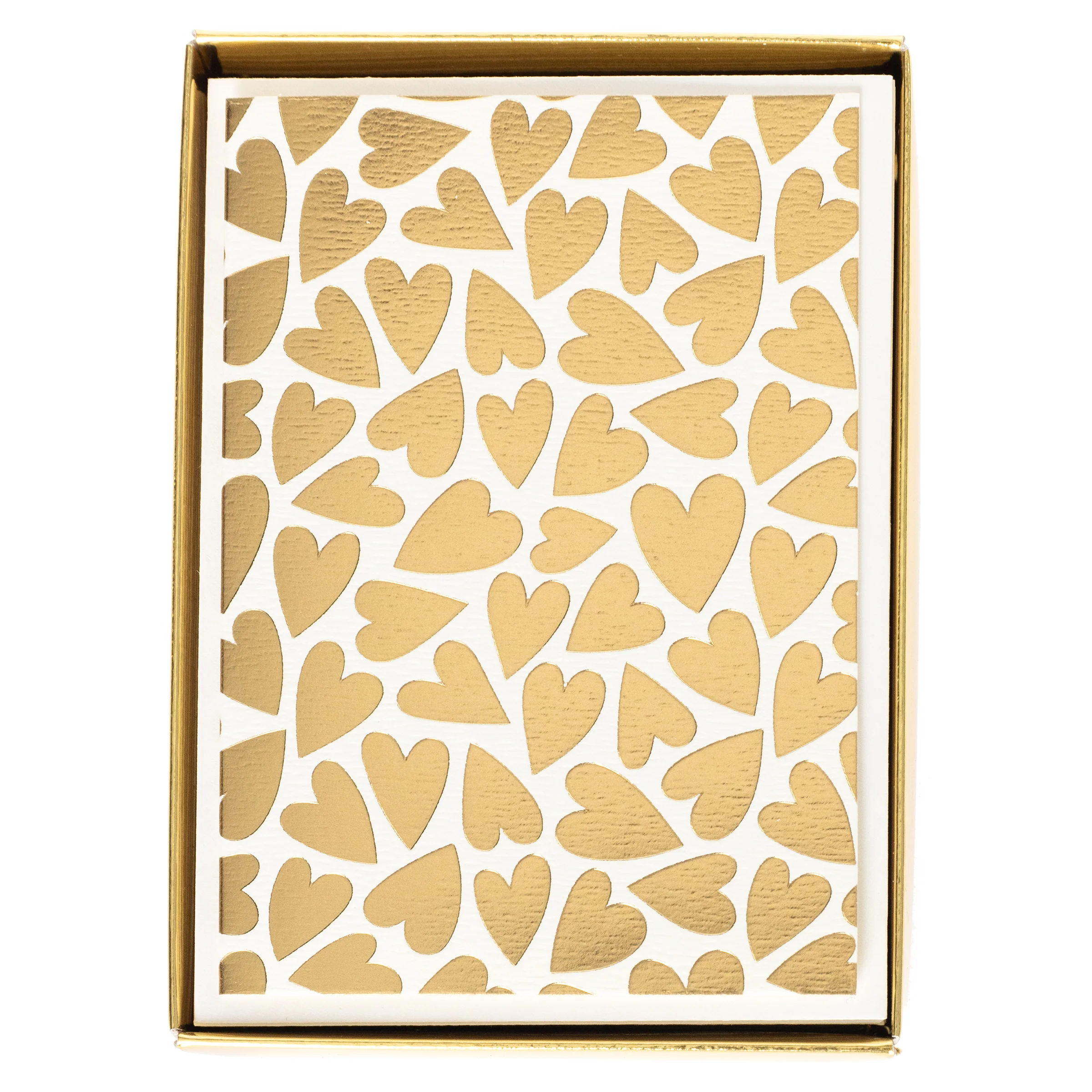 Gold Hearts Boxed Notes