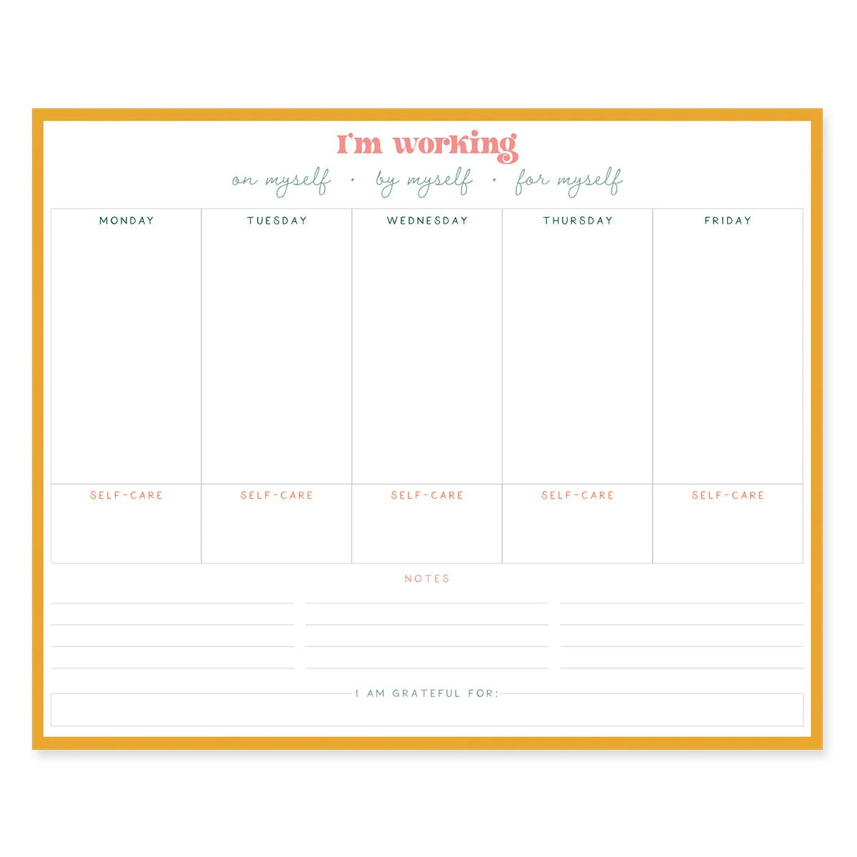 Self Care Weekly Deskpad