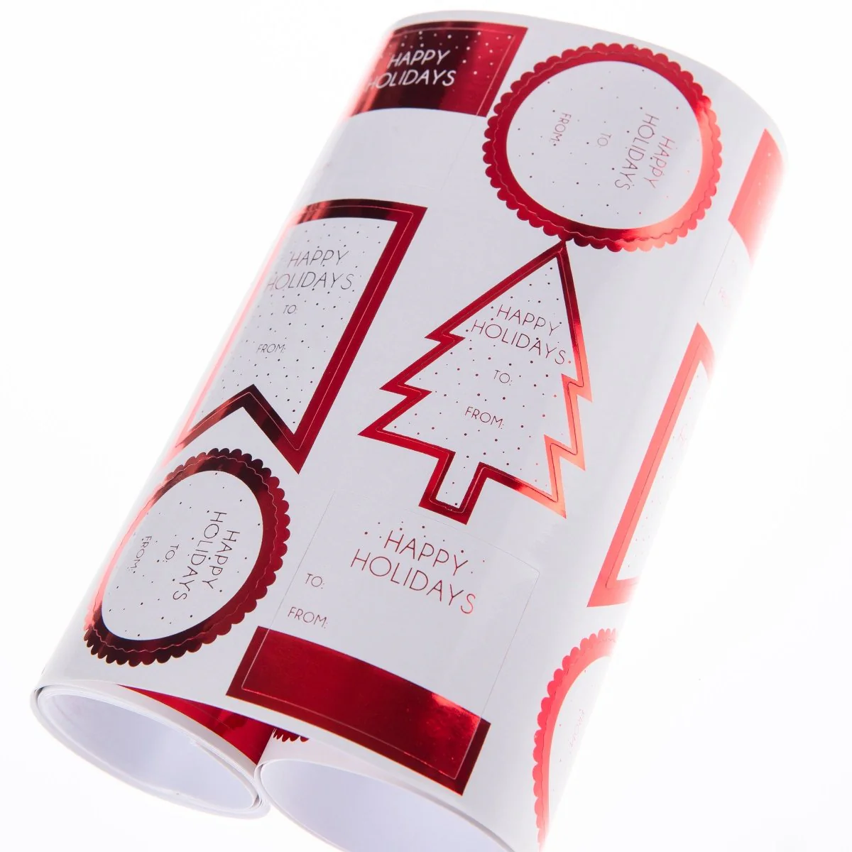 Classic Red Holiday Gift Label Roll - Image 2